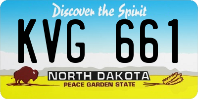 ND license plate KVG661