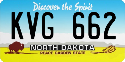 ND license plate KVG662