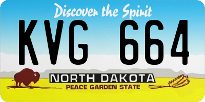 ND license plate KVG664