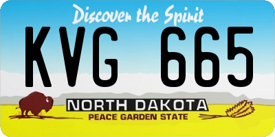 ND license plate KVG665