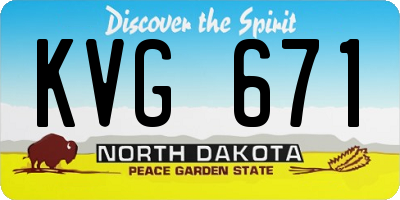 ND license plate KVG671