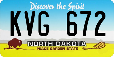 ND license plate KVG672
