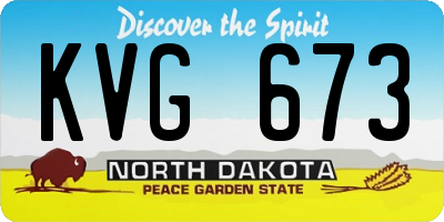 ND license plate KVG673