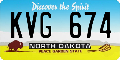 ND license plate KVG674