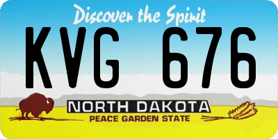ND license plate KVG676