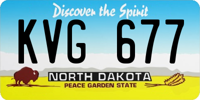 ND license plate KVG677