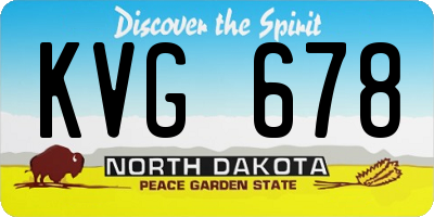 ND license plate KVG678