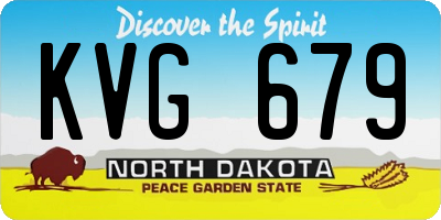 ND license plate KVG679