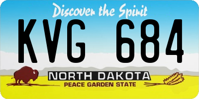 ND license plate KVG684