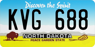 ND license plate KVG688