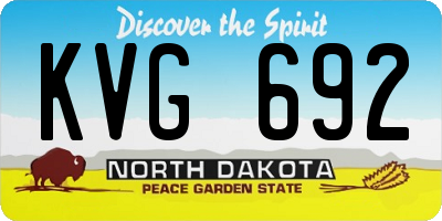ND license plate KVG692