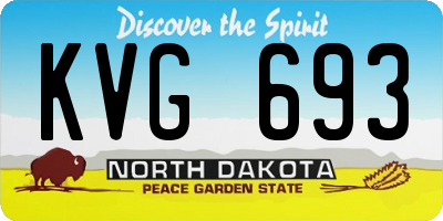 ND license plate KVG693