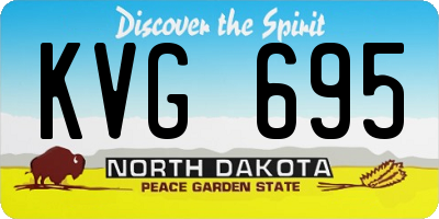 ND license plate KVG695