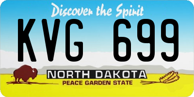 ND license plate KVG699