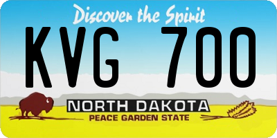 ND license plate KVG700