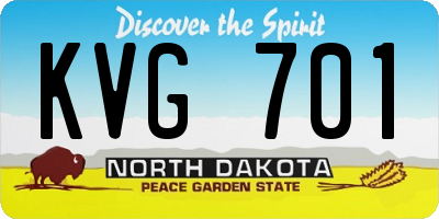 ND license plate KVG701