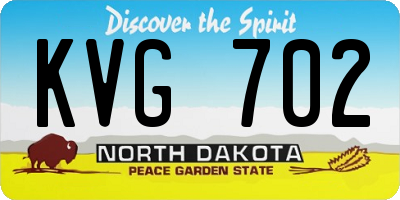 ND license plate KVG702