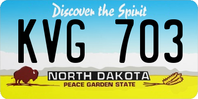 ND license plate KVG703