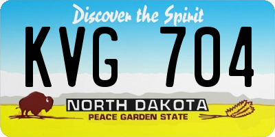 ND license plate KVG704