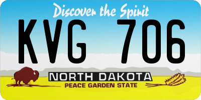 ND license plate KVG706