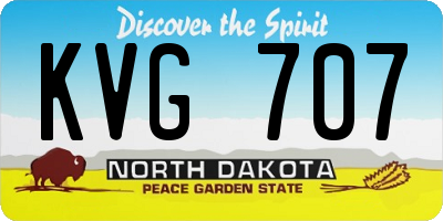 ND license plate KVG707