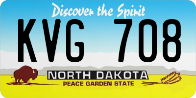 ND license plate KVG708