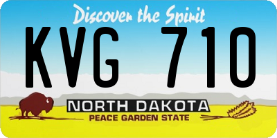 ND license plate KVG710