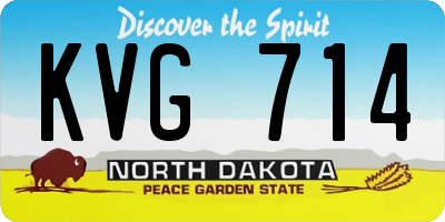 ND license plate KVG714