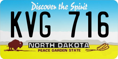 ND license plate KVG716