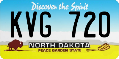 ND license plate KVG720