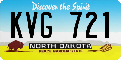 ND license plate KVG721