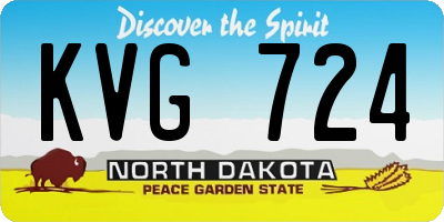 ND license plate KVG724