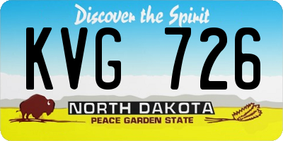 ND license plate KVG726