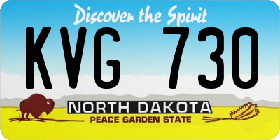 ND license plate KVG730