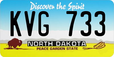 ND license plate KVG733