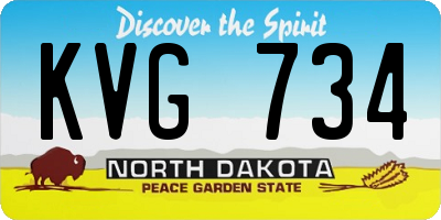 ND license plate KVG734