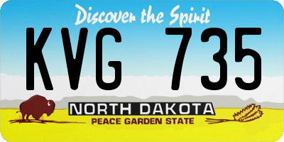 ND license plate KVG735