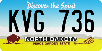 ND license plate KVG736