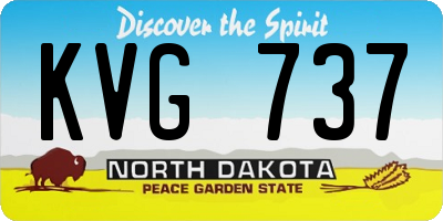 ND license plate KVG737