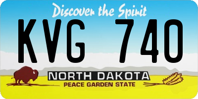 ND license plate KVG740