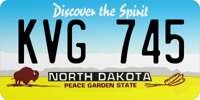 ND license plate KVG745