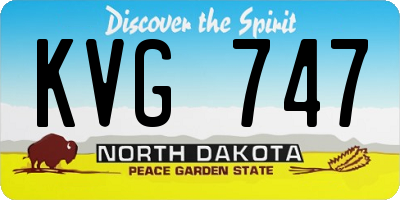 ND license plate KVG747