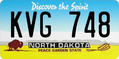 ND license plate KVG748