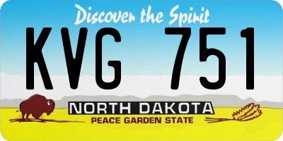 ND license plate KVG751