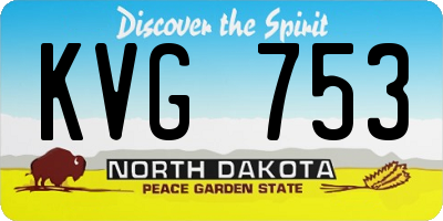 ND license plate KVG753