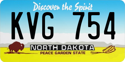 ND license plate KVG754