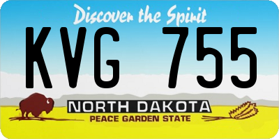 ND license plate KVG755