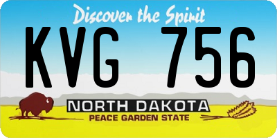 ND license plate KVG756