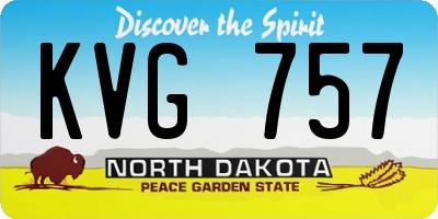ND license plate KVG757