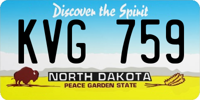 ND license plate KVG759